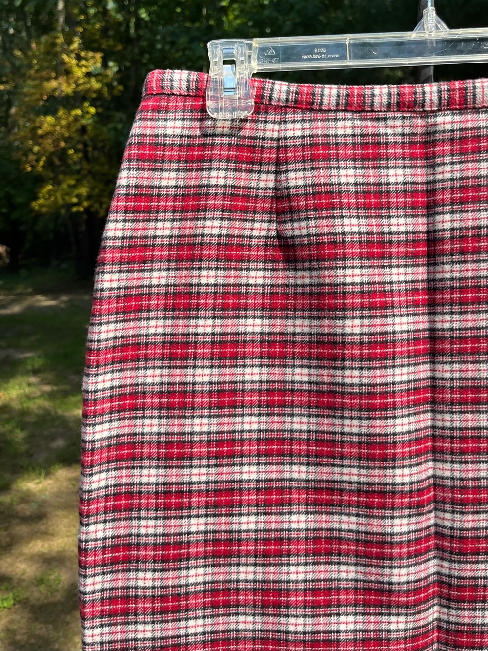 2007 Gymboree Retro Red Plaid Midi Pencil Skirt Size 6 Academia Cotton Holiday - Picture 6 of 8